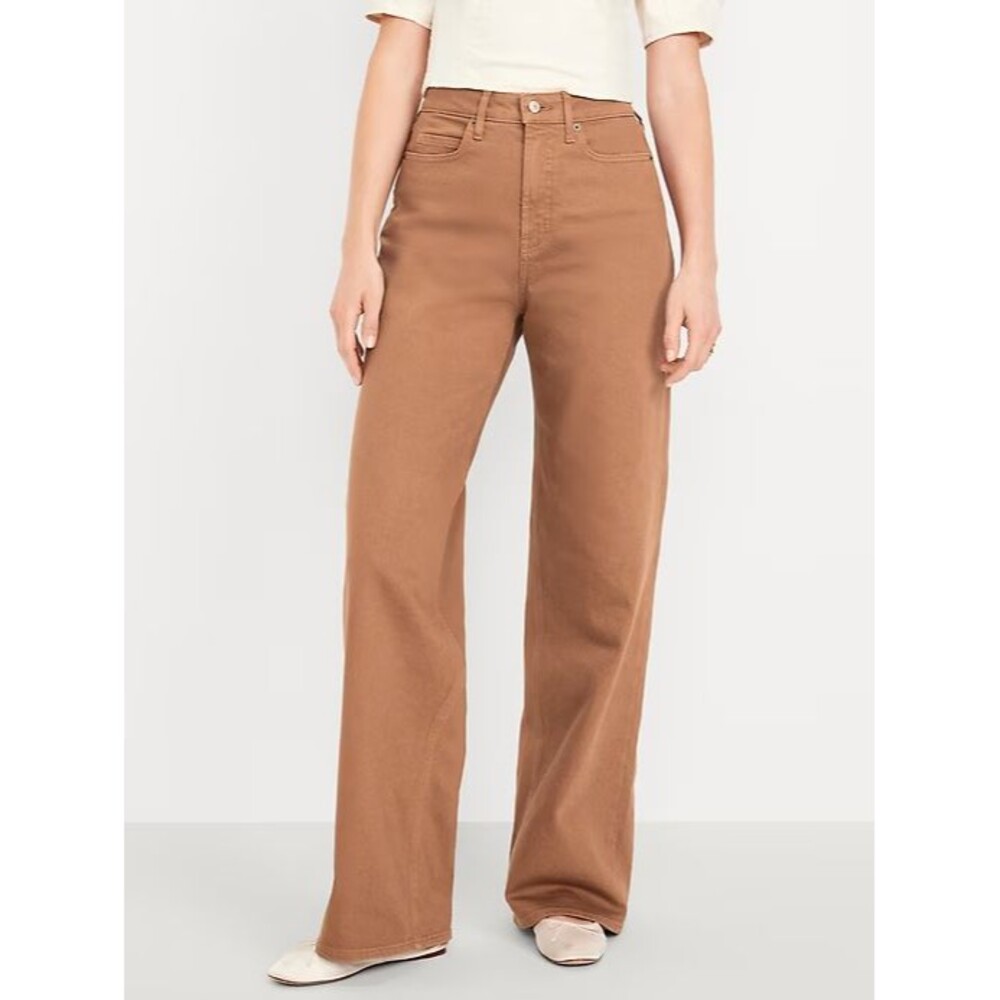 Old Navy Wide-Leg Jeans Womens 2 Brown Extra High Rise NEW